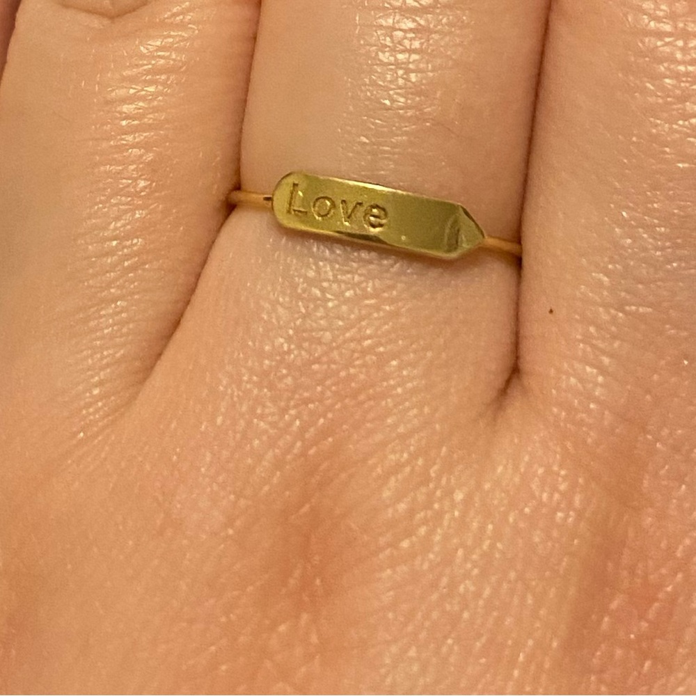 14K Gold Love band ring size 7.